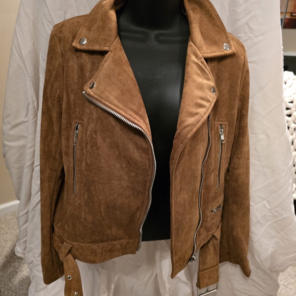 Olivaceous Tan Suede Leather Jacket
